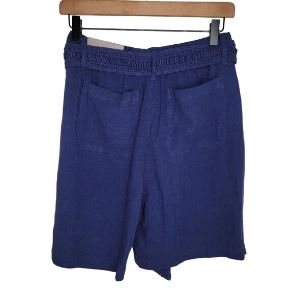 Soft Surroundings Nwt linen blend belted 7" shorts size Small - Picture 3 of 7